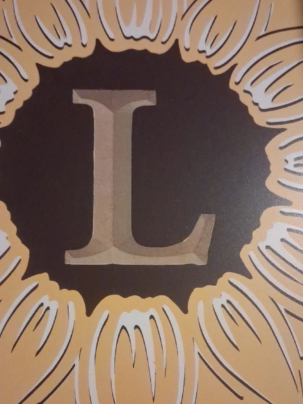 Ashland Yellow Sunflower Monogram Wall Hanging with Gold Letter